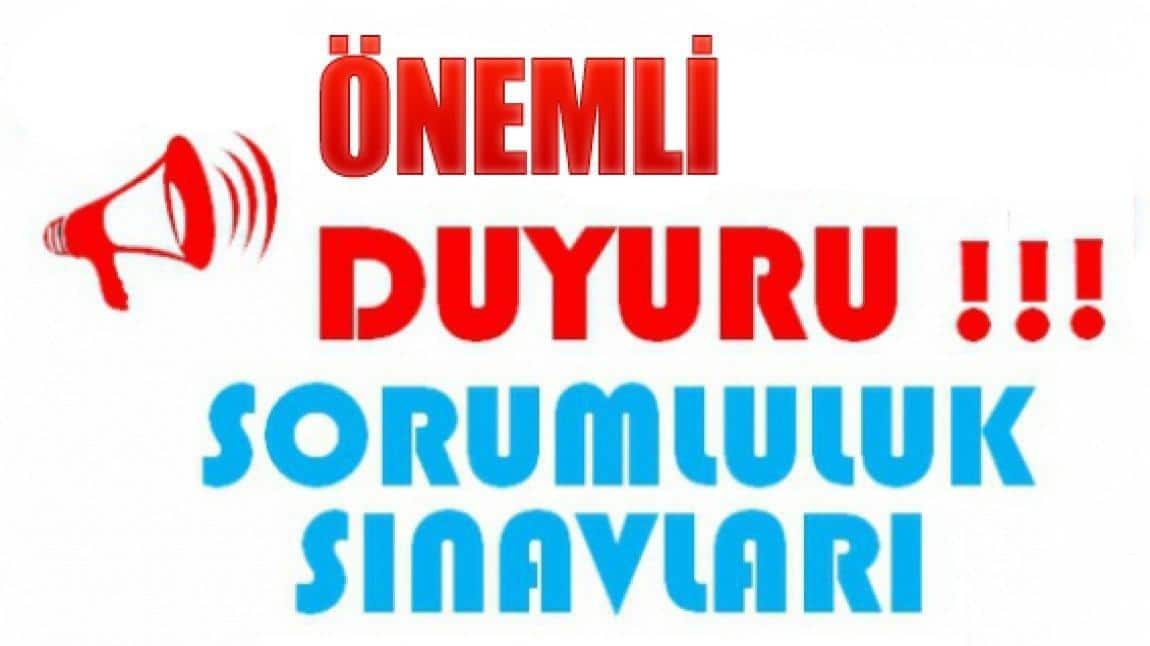 Eylül Ayı Sorumluluk Sınavları